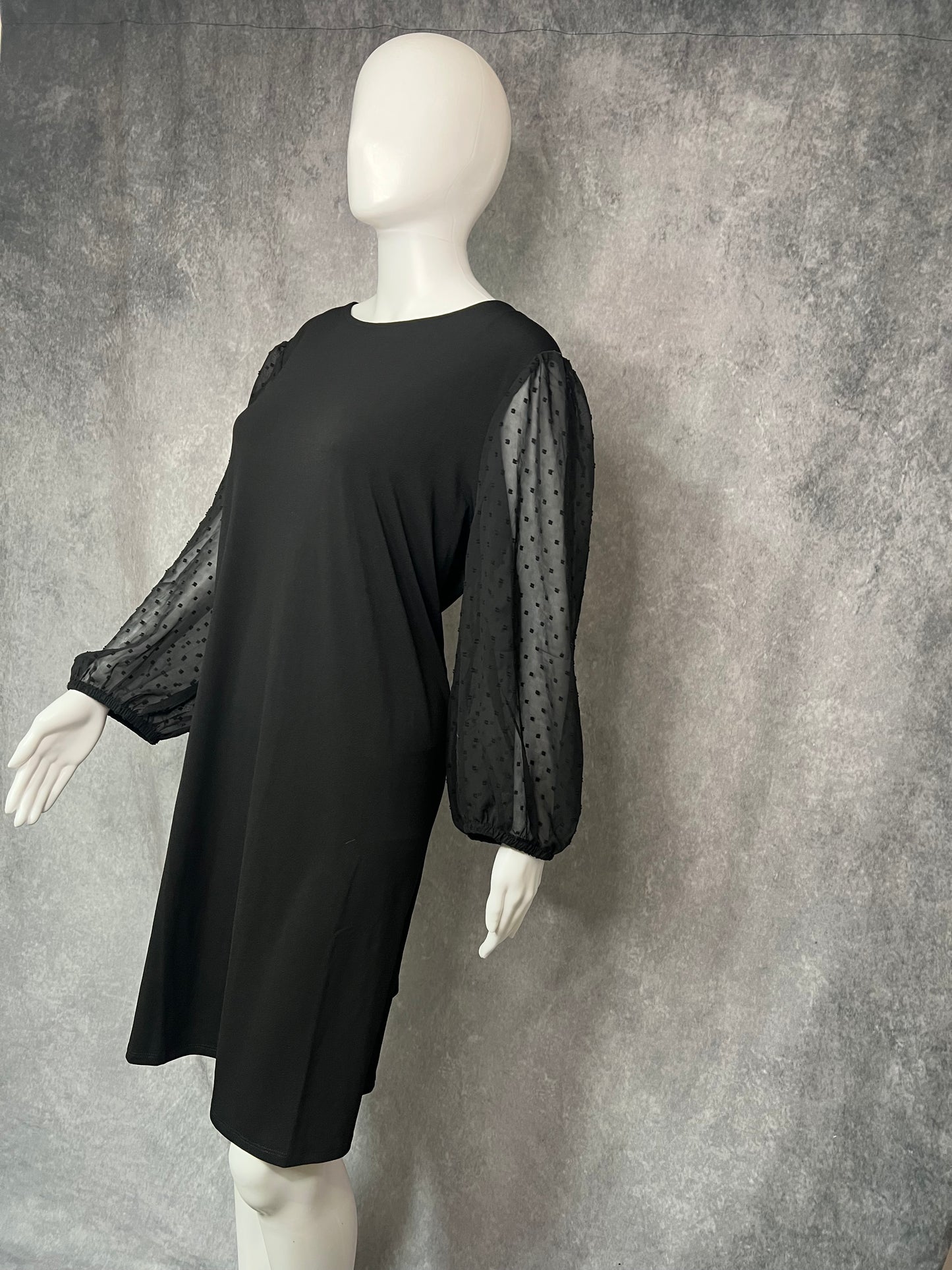 Black Dress w/ Sheer Sleeves Size XL