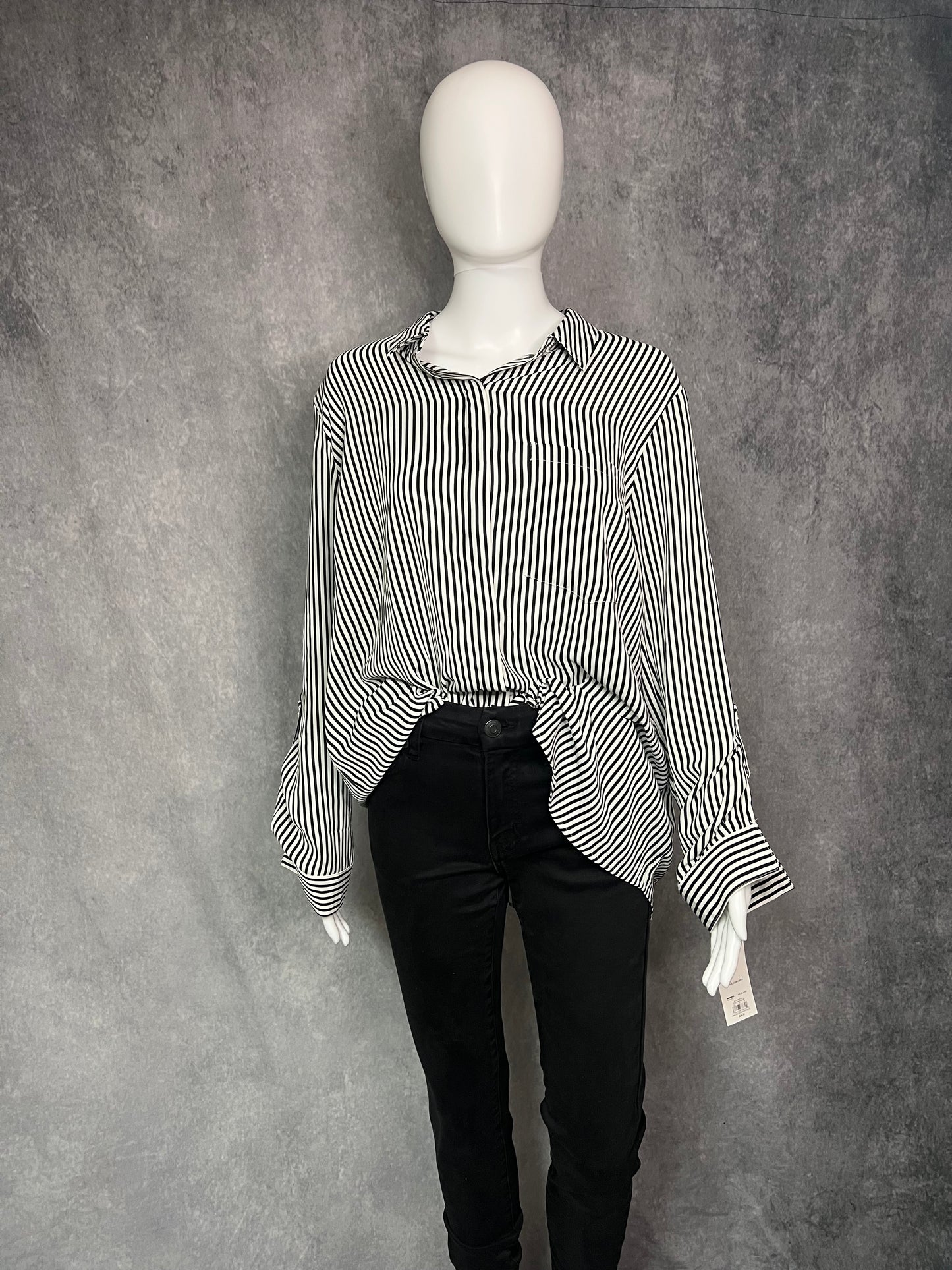 Striped Button-Down Blouse Sixe XXL