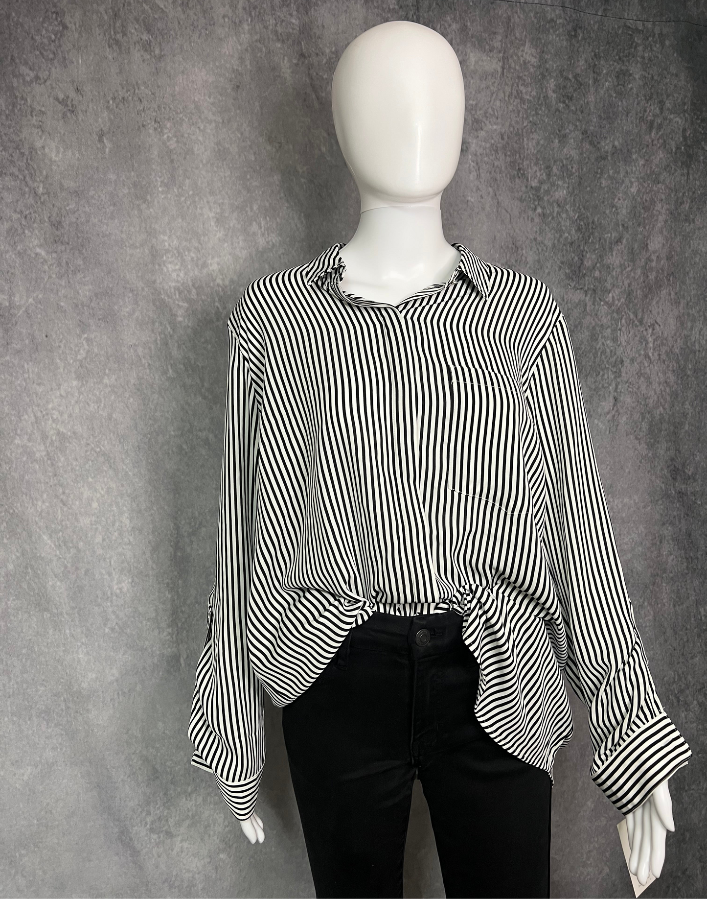Striped Button-Down Blouse Sixe XXL
