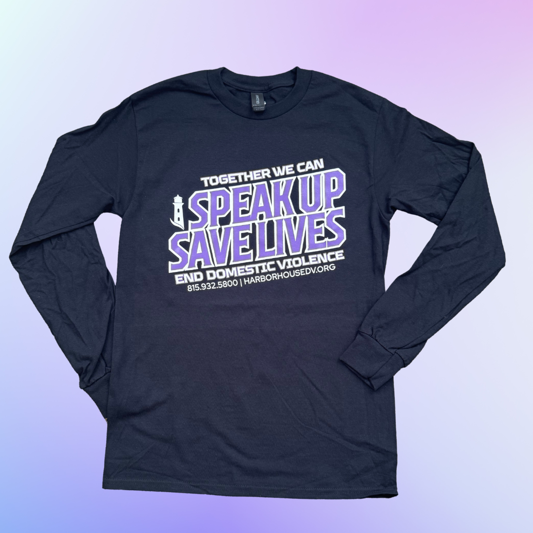 'Speak Up' Long Sleeve Black Tee