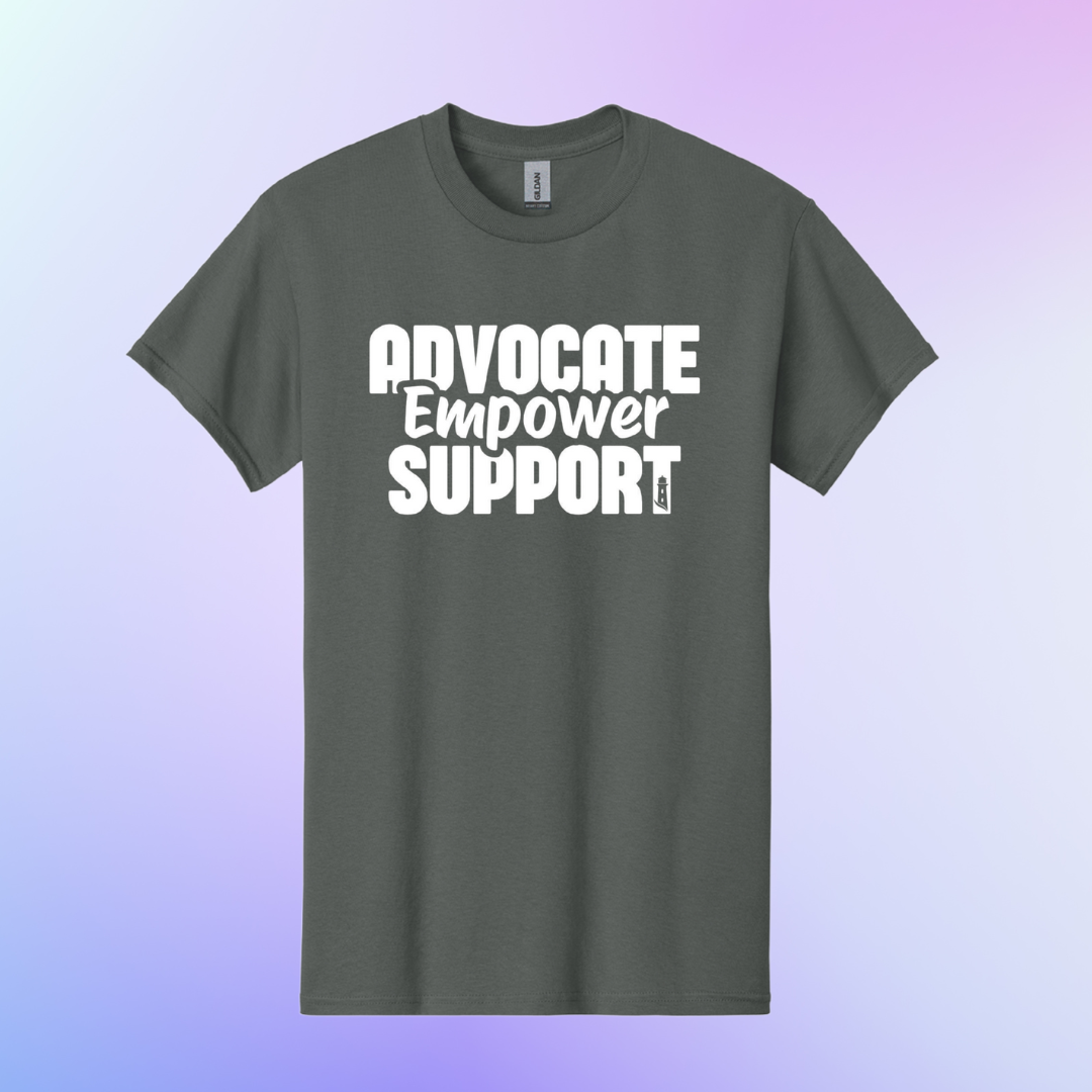 Harbor House Grey "Advocate, Empower, Support" T-shirt