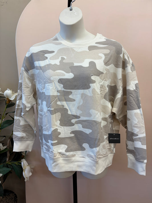 Eddie Bauer Women's Camo Crewneck Sweatshirt – Size 2XL