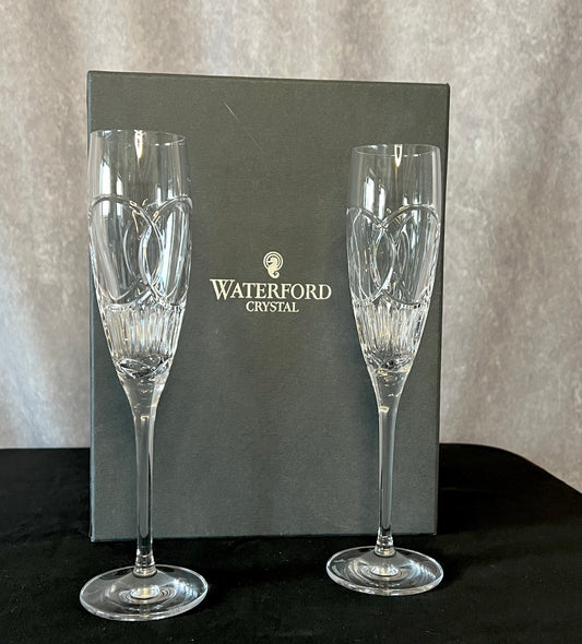 Waterford Crystal True Love Flutes, Pair